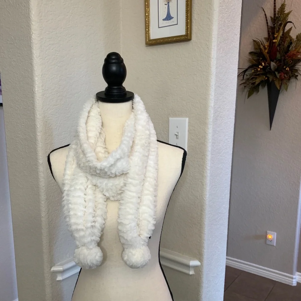 Posh Plush off white super soft cozy scarf